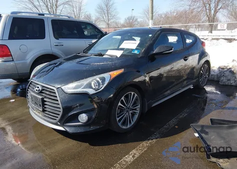 2016 Hyundai Veloster Turbo z USA, uszkodzony, nr VIN KMHTC6AE7GU282489
